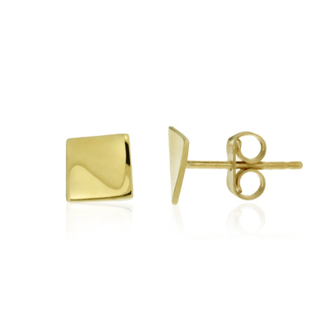 OJCO 375 9ct Gold - 9kt Yellow Gold Curved Square Stud Earrings -  Paddington Jeweller - OJ Co