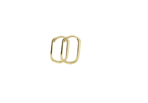9kt Yellow Gold 12x2.7mm Oblong Shape Huggies -  Paddington Jeweller - Ojco