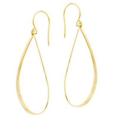9kt Yellow Gold Shepherd Hook Tear Drop Earrings -  Paddington Jeweller - OJ Co