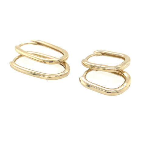 9kt Yellow Gold Paperclip 8mm Square Huggie Earrings -  Paddington Jeweller - Ojco