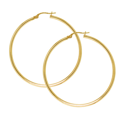 9kt Yellow Gold 40x2mm Plain Hoop Earrings -  Paddington Jeweller - OJ Co