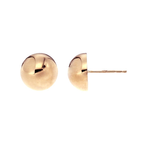 OJCO - 375 9ct Gold -9kt rose gold 8mm half ball stud earrings -  Paddington Jeweller - OJ Co