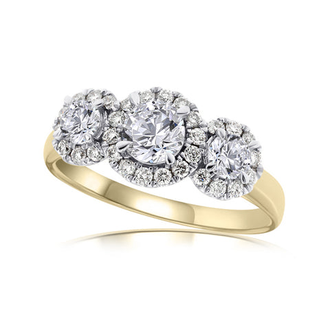 CARINA - 1.00ct Diamond Round Cluster Engagement Ring -  Paddington Jeweller - OJ Co