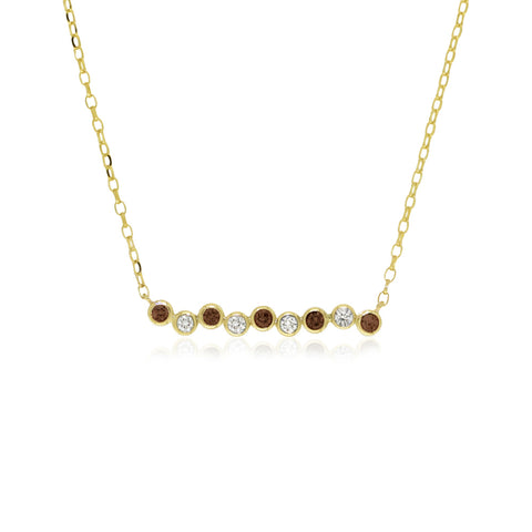 PAMELA - 0.20ct White and 0.24ct Chocolate Diamond Bar Necklace -  Paddington Jeweller - OJ Co