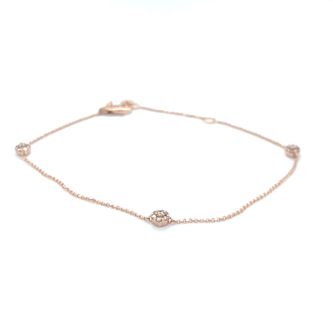 Daffodil Triple flower 9kt Gold 0.12ct Diamond Bracelet -  Paddington Jeweller - Ojco