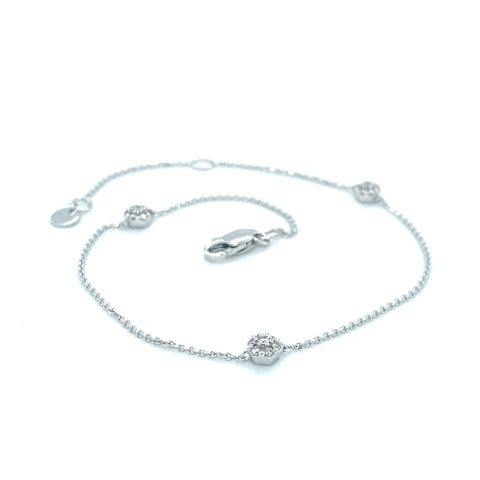Daffodil Triple flower 9kt Gold 0.12ct Diamond Bracelet -  Paddington Jeweller - Ojco