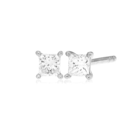 TIANA - 0.15ct Claw Set Princess Cut Diamond Stud Earrings -  Paddington Jeweller - OJ Co