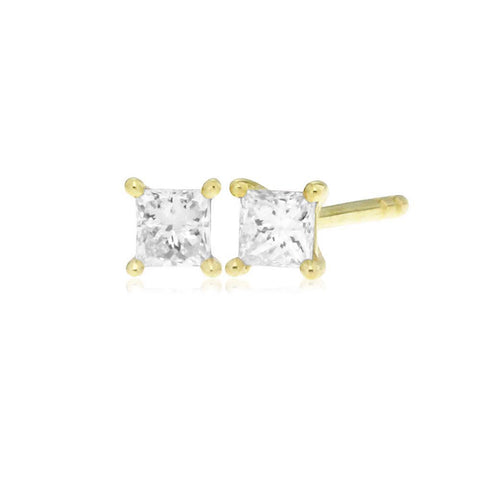 TIANA - 0.15ct Claw Set Princess Cut Diamond Stud Earrings -  Paddington Jeweller - OJ Co