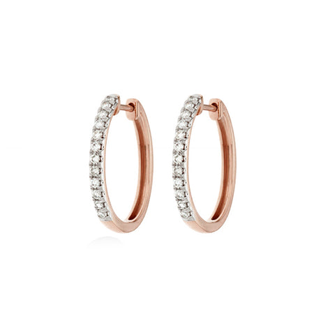 ANELLA - 0.25ct Diamond Oval Huggie Earrings -  Paddington Jeweller - OJ Co