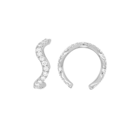 LILY - 0.125ct Diamond Wave Single Ear Cuff -  Paddington Jeweller - OJ Co