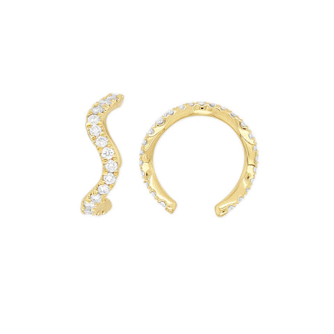 LILY - 0.125ct Diamond Wave Single Ear Cuff -  Paddington Jeweller - OJ Co