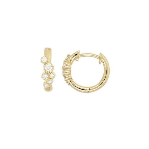 WILLA - 0.10ct Diamond Huggie Earrings -  Paddington Jeweller - OJ Co