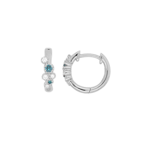 WICCA - 0.10ct White and Blue Diamond Huggie Earrings -  Paddington Jeweller - OJ Co