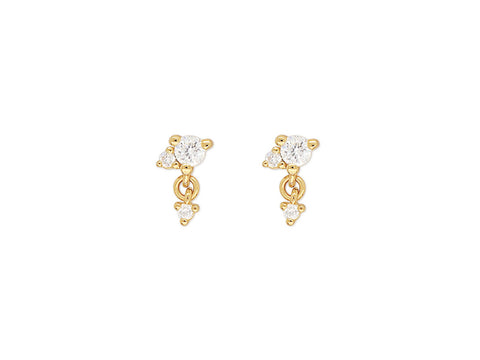 Echo Collection - Cascade Diamond Dangling Studs -  Paddington Jeweller - Ojco