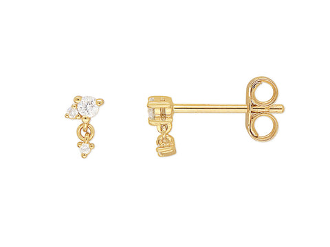 Echo Collection - Cascade Diamond Dangling Studs -  Paddington Jeweller - Ojco