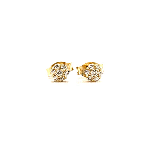 Daffodil  Flower 9kt Gold 0.0.8ct Diamond Earring -  Paddington Jeweller - Ojco