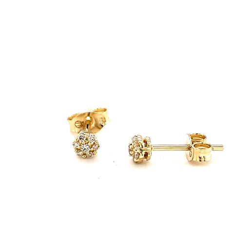 Daffodil  Flower 9kt Gold 0.0.8ct Diamond Earring -  Paddington Jeweller - Ojco