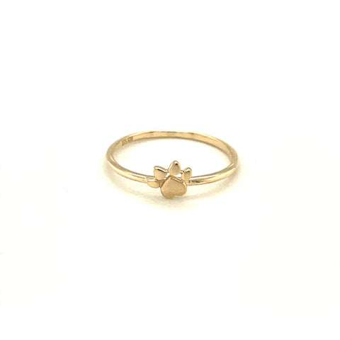 9kt Yellow Gold Paw Print Ring -  Paddington Jeweller - Ojco