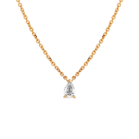 MELANIE - 0.10ct Pear Shape Solitaire Diamond Necklace -  Paddington Jeweller - OJ Co