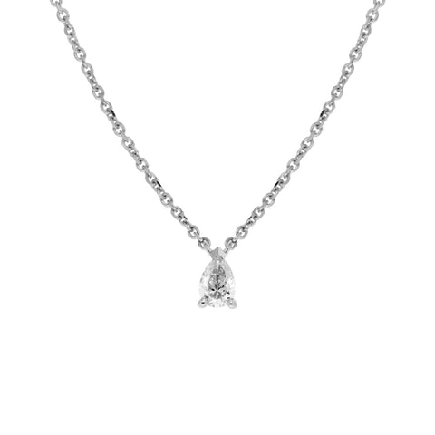 MELANIE - 0.10ct Pear Shape Solitaire Diamond Necklace -  Paddington Jeweller - OJ Co