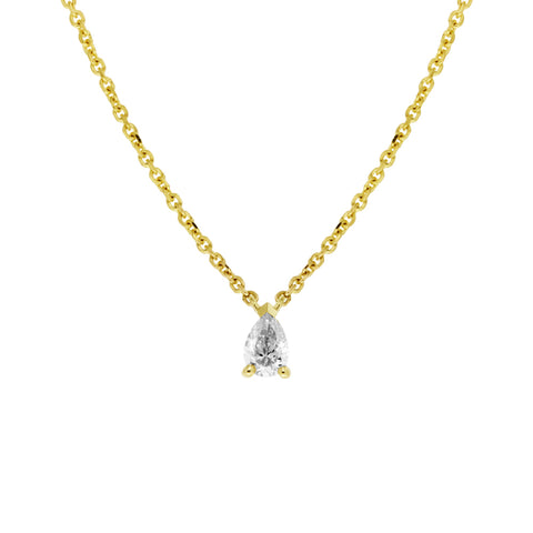 MELANIE - 0.10ct Pear Shape Solitaire Diamond Necklace -  Paddington Jeweller - OJ Co