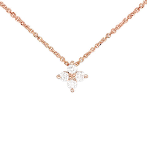FLORIA - 0.10ct Diamond Flower Pendant and Chain -  Paddington Jeweller - OJ Co