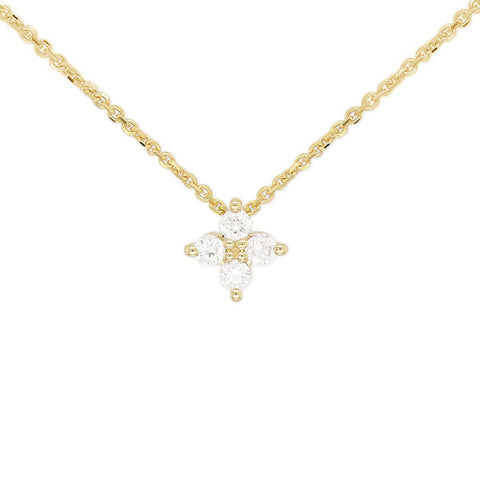 FLORIA - 0.10ct Diamond Flower Pendant and Chain -  Paddington Jeweller - OJ Co