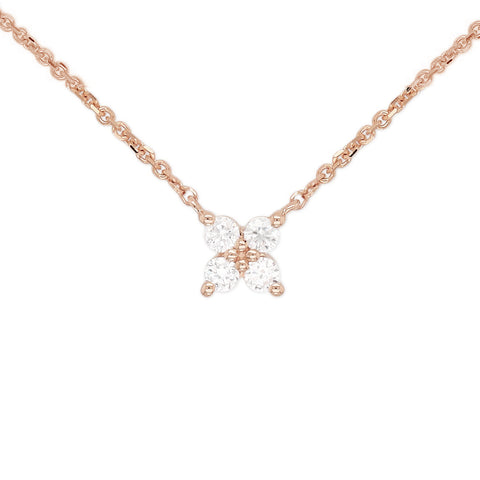 FLORA - 0.10ct Diamond Flower Necklace -  Paddington Jeweller - OJ Co