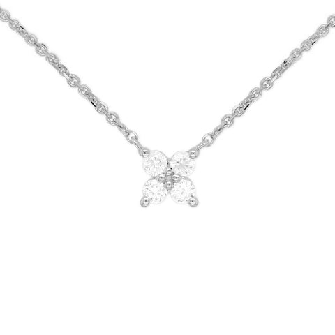 FLORA - 0.10ct Diamond Flower Necklace -  Paddington Jeweller - OJ Co