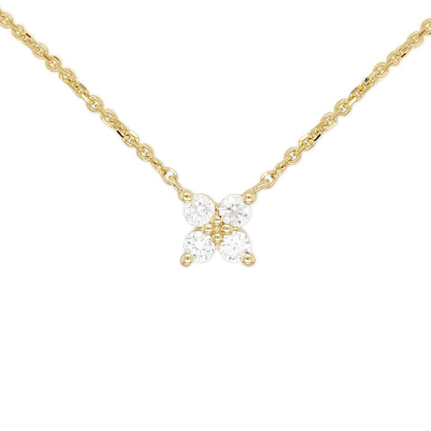 FLORA - 0.10ct Diamond Flower Necklace -  Paddington Jeweller - OJ Co