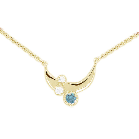 WAVERLY - 0.03ct White and Blue Diamond Petite Necklace -  Paddington Jeweller - OJ Co