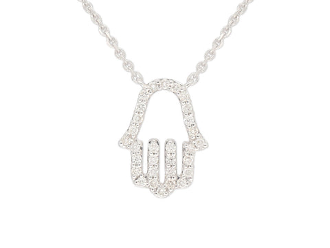 0.10ct Diamond Hamsa Necklace -  Paddington Jeweller - Ojco