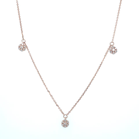 Daffodil Triple flower 9kt Gold 0.12ct Diamond Necklace -  Paddington Jeweller - Ojco