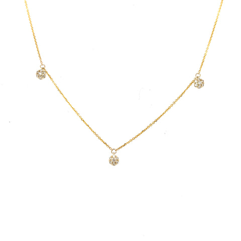 Daffodil Triple flower 9kt Gold 0.12ct Diamond Necklace -  Paddington Jeweller - Ojco