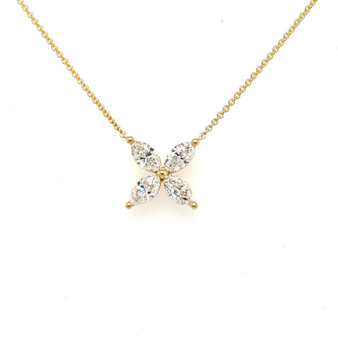 Nicole - 0.75ct Diamond Flower Necklace -  Paddington Jeweller - Ojco