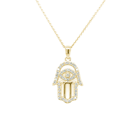 DIAMOND HAMSA EVIL EYE -  Paddington Jeweller - Ojco
