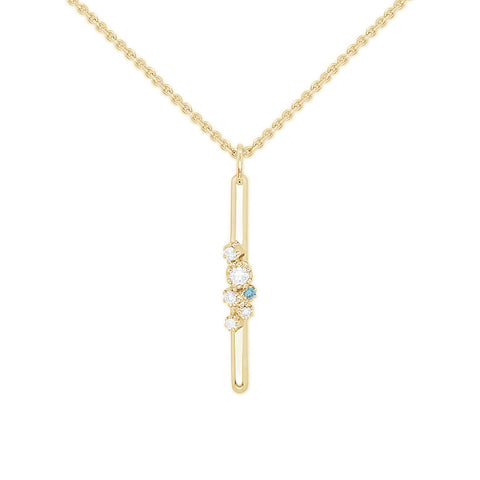 AMELIA - White and Blue Diamond Drop Pendant and Chain -  Paddington Jeweller - OJ Co