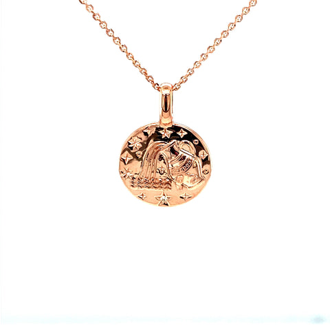 Aquarius Zodiac Sign Charm in 9kt gold with Diamond -  Paddington Jeweller - Ojco