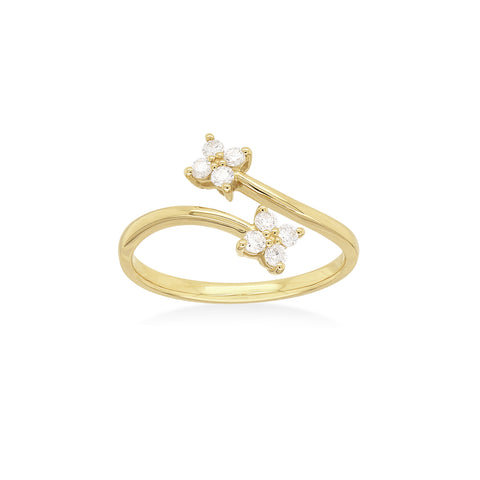 FLORENZA - 0.15ct Diamond Flower Ring -  Paddington Jeweller - OJ Co