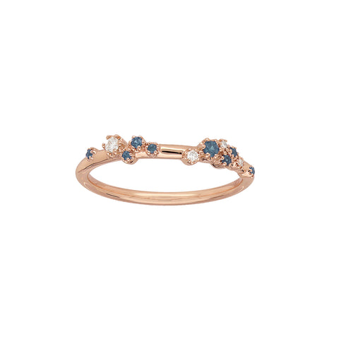 SYLVIA - 0.10ct White and Blue Diamond Petite Stacker Ring -  Paddington Jeweller - OJ Co
