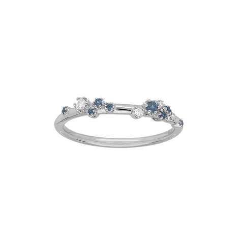 SYLVIA - 0.10ct White and Blue Diamond Petite Stacker Ring -  Paddington Jeweller - OJ Co