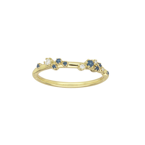 SYLVIA - 0.10ct White and Blue Diamond Petite Stacker Ring -  Paddington Jeweller - OJ Co