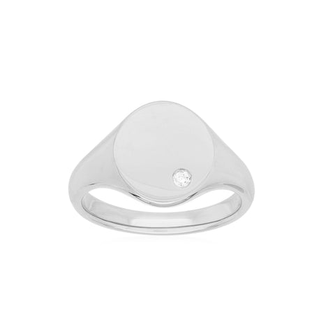 AUBREY - 0.01ct Diamond Unisex Signet Ring -  Paddington Jeweller - OJ Co