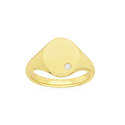 AUBREY - 0.01ct Diamond Unisex Signet Ring -  Paddington Jeweller - OJ Co