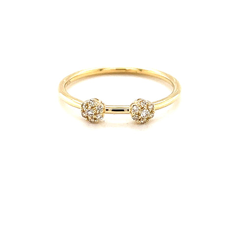 Daffodil Double Flower 9kt Gold 0.0.8ct Diamond Ring -  Paddington Jeweller - Ojco