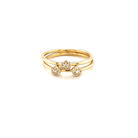 Daffodil Double Flower 9kt Gold 0.0.8ct Diamond Ring -  Paddington Jeweller - Ojco