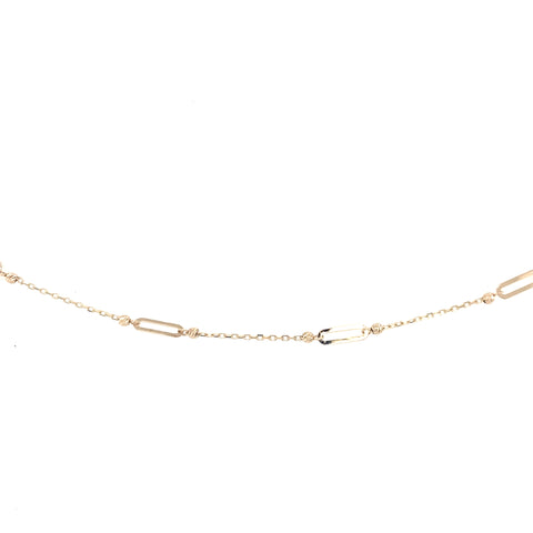 9kt Yellow Gold 19cm Fancy Ball Cable with Paperclip Necklace -  Paddington Jeweller - Ojco