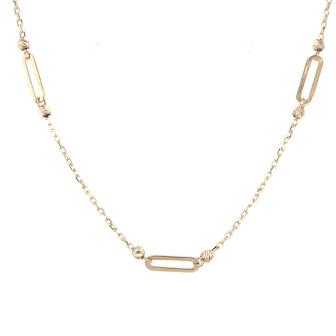 9kt Yellow Gold 45cm Fancy Cable with Paperclip Necklace -  Paddington Jeweller - Ojco