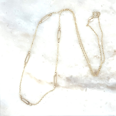9kt Yellow Gold 45cm Fancy Cable with Paperclip Necklace -  Paddington Jeweller - Ojco