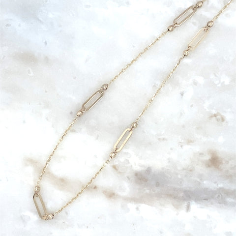 9kt Yellow Gold 45cm Fancy Cable with Paperclip Necklace -  Paddington Jeweller - Ojco